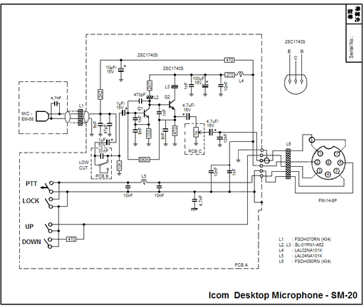 ICOM SM-20 schematic.PNG (42.5 KiB) 211779 keer bekeken ICOM SM-20 Schematic diagram